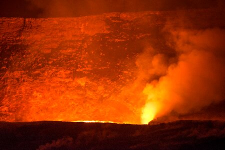 Eruption landscape active photo