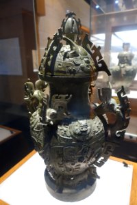 Lei (wine vessel) with beast patterns, China, unearthed at Zhuwajie Street, Pengzhou City, Western Zhou dynasty, 11th century to 771 BC, bronze - Sichuan Provincial Museum - Chengdu, China - DSC04276