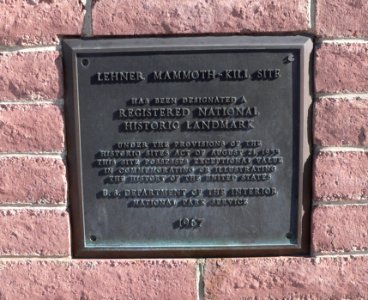 Lehner mammoth kill site plaque 2
