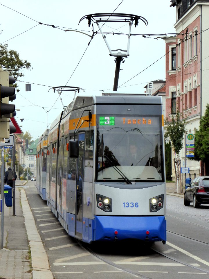 Leipzig, NGTW6 auf Linie 3 nach Taucha, 1