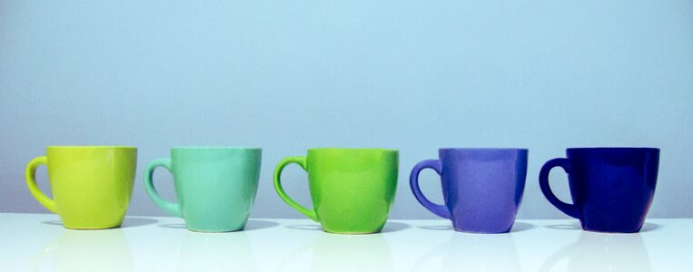 Coffee cafe blue background