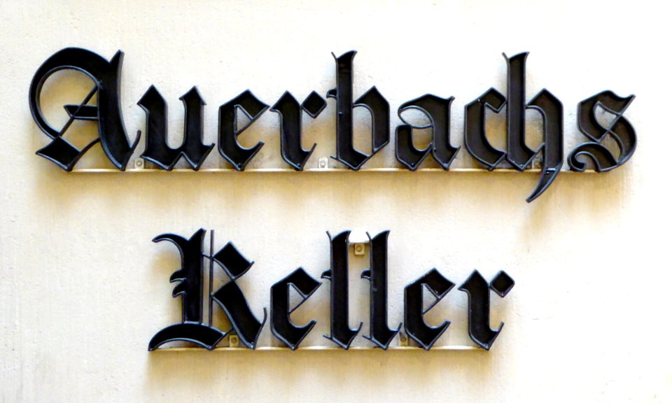 Leipzig, Auerbachs Keller, Schriftzug, 3