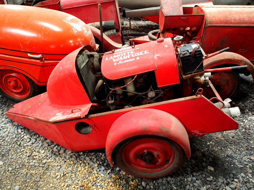 La Motte Warfusee, Pompes Guinard, Fire fighting pump trailer, Musée de l'Epopée de l'Industrie et de l'Aéronautique, pic 3