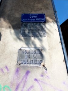La Mulatière - Quai Jean-Jacques Rousseau - Plaque Commune de La Mulatière