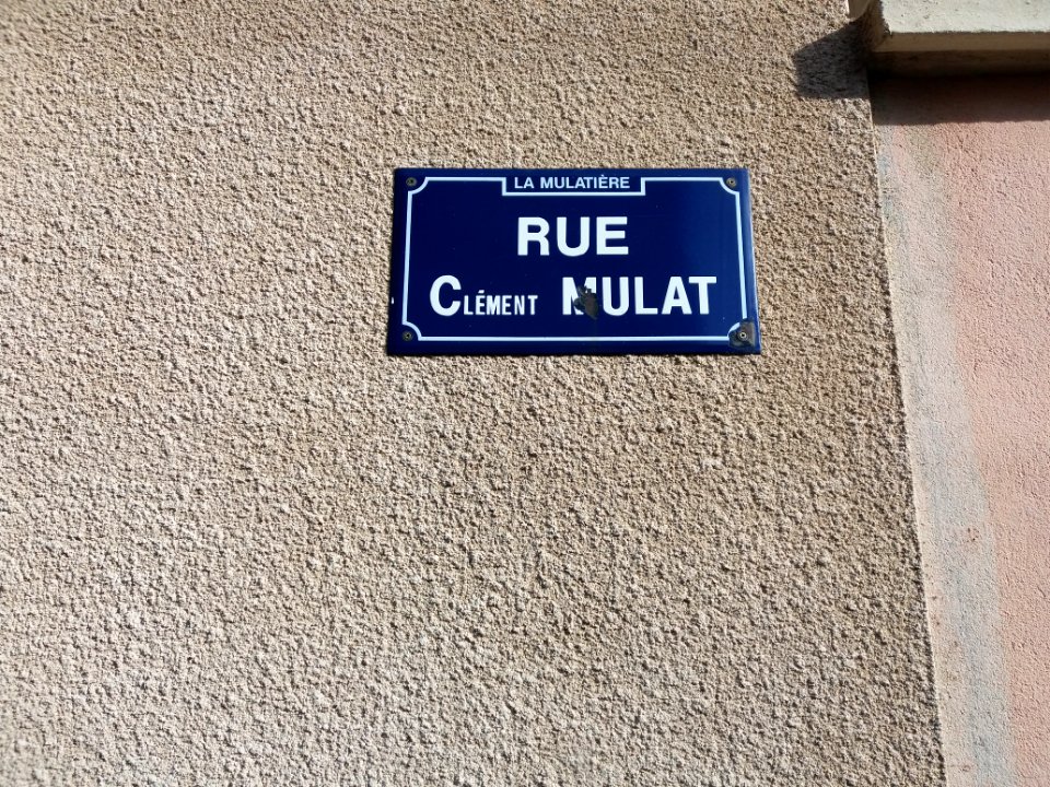 La Mulatière - Rue Clément Mulat, plaque