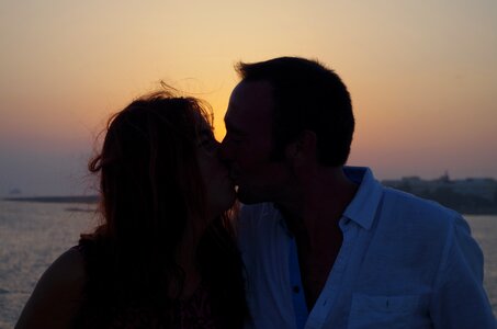 Romance sunset happy