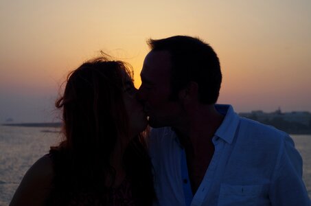 Romance sunset happy photo