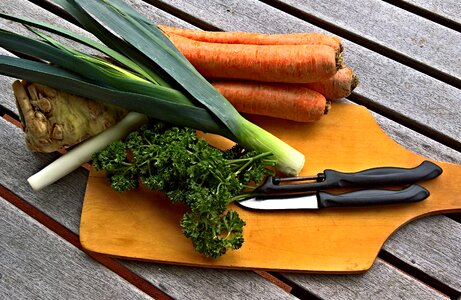 Carrots celery leek photo