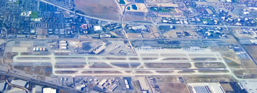 LA Ontario Airport from the Air (ONT) San Bernadino, Cty, California