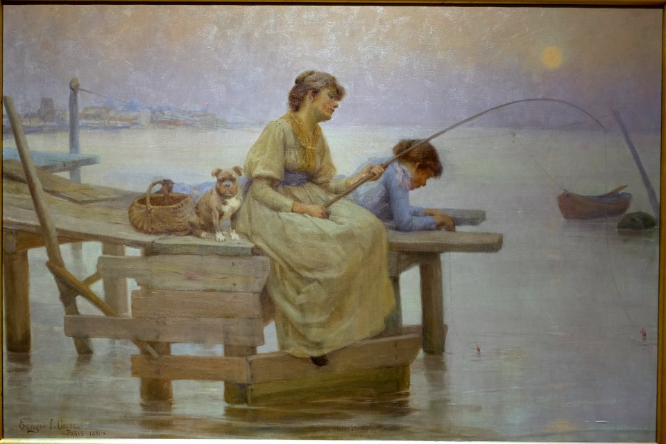 La Partie de la Peche (The Fishing Party), by Eanger Irving Couse, 1890, oil on canvas - Portland Art Museum - Portland, Oregon - DSC08706