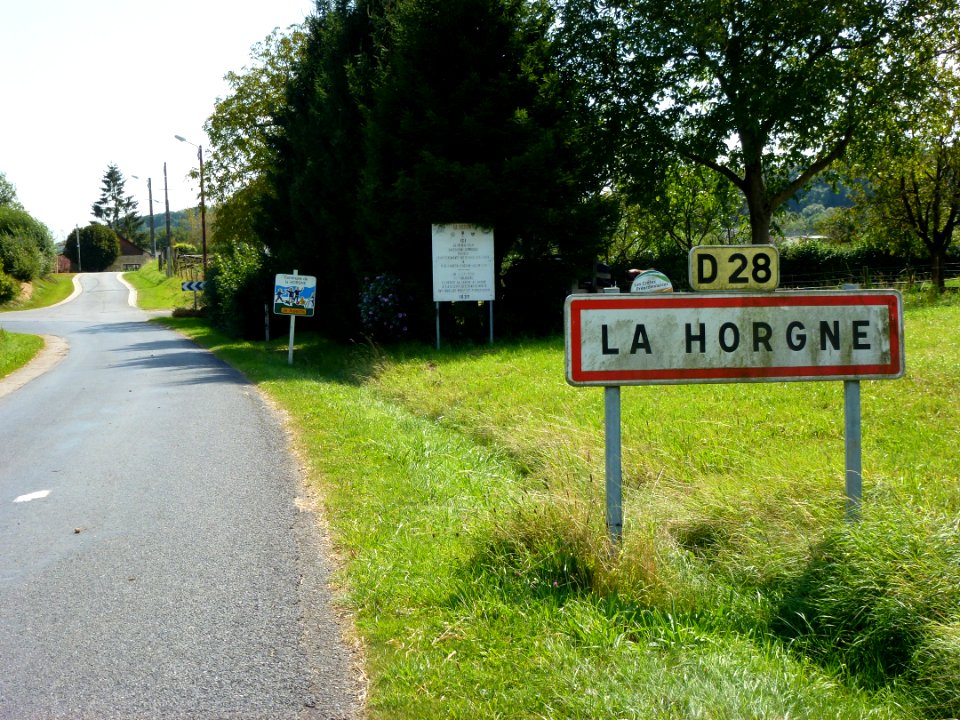 La Horgne (Ardennes) city limit sign