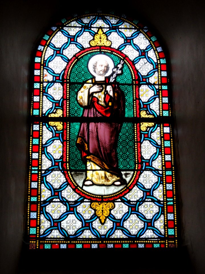 La Hérie (Aisne) église, vitrail saint Joseph
