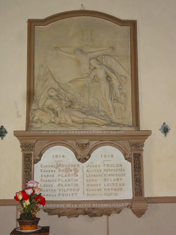 La Hérie (Aisne) église, mémorial guerre 1914-1918