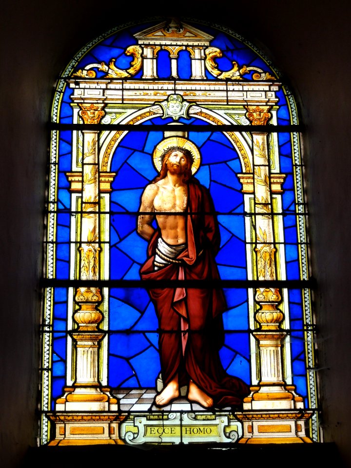 La Hérie (Aisne) église, vitrail Ecce Homo