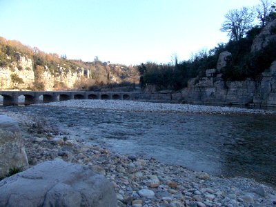 La rivière La Beaume en hiver
