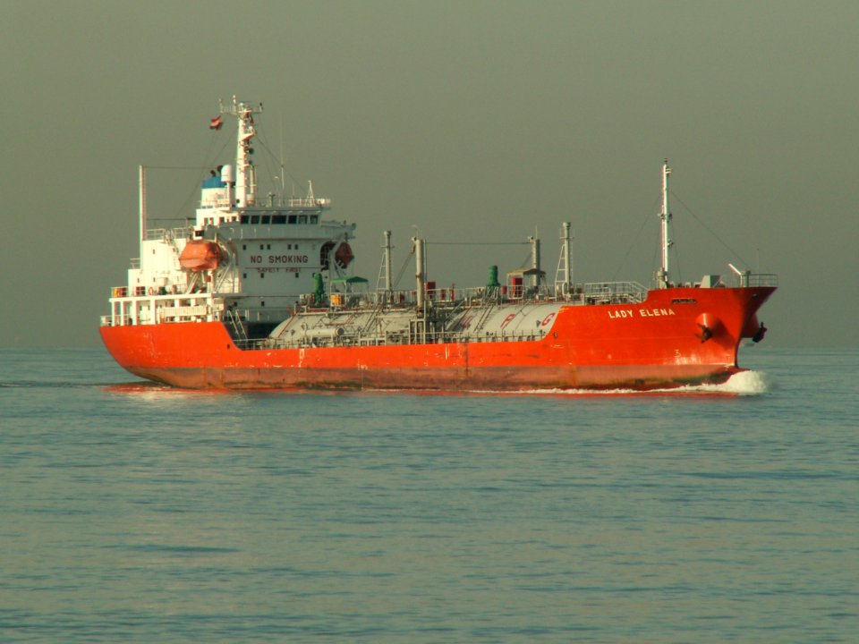 Lady Elena approaching Port of Rotterdam, Holland 24-Jan-2006