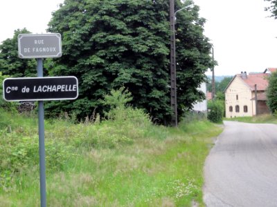 Lachapelle (M-et-M) city limit sign rue de Fagnoux
