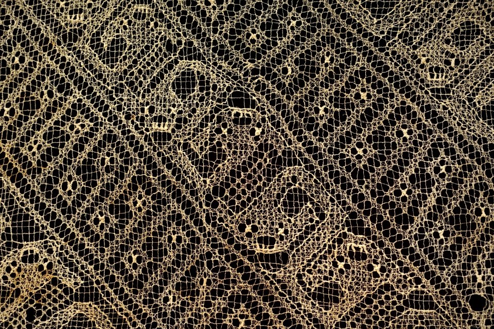 Lacework head cloth, Chancay culture, Peru central coast, Late Intermediate Period, 1100-1400 AD, cotton - Dallas Museum of Art - DSC04660