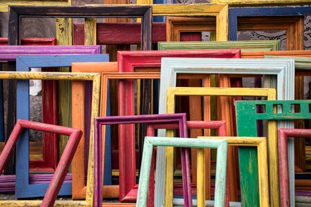 Colourful frames wood