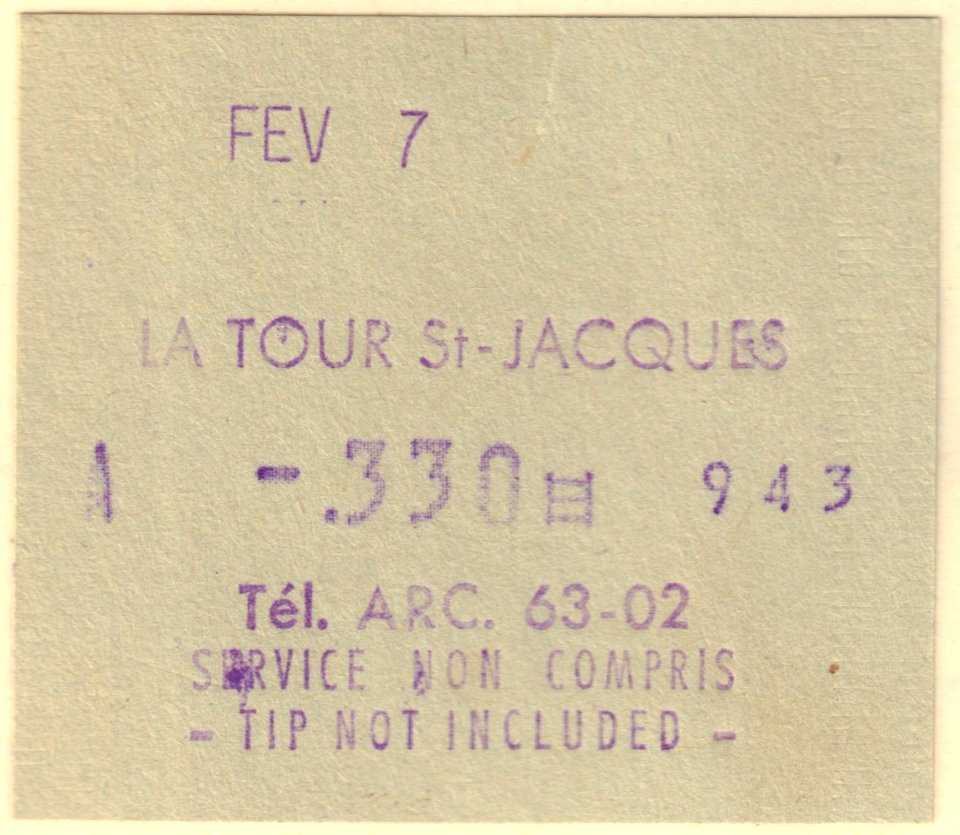 La Tour St-Jacques, Parijs 1959