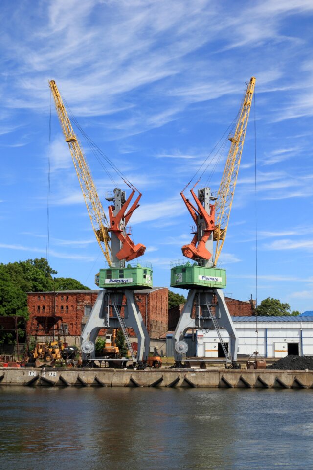 Harbor cranes water
