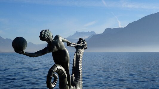 Mountain statue switzerland