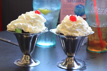 Cream ice dessert photo