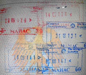 Kyrgyz Passport stamps 2012+2013
