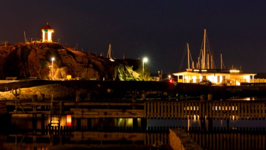 Kyrkevik jetties at night photo