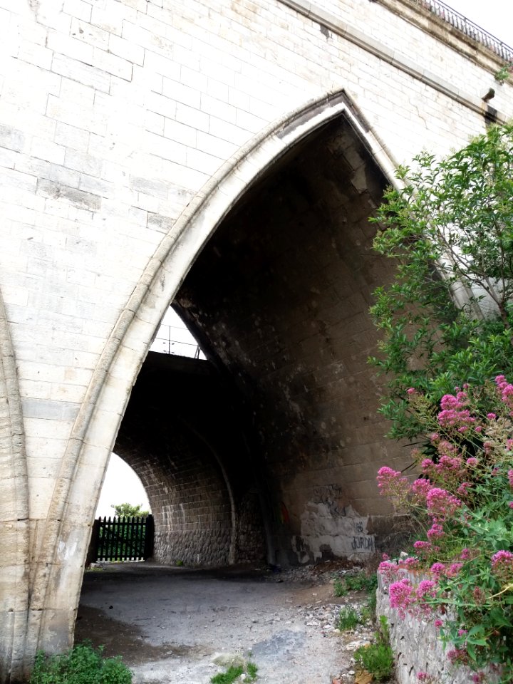 L'Estaque - Viaducs ferroviaires - Ligne Avignon-Marseille et derrière ligne de la Côte Bleue - Arches droites côté nord