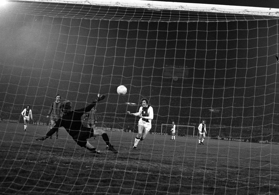 Kwartfinale Europacup, Ajax tegen Bayern Munchen , Haan scoort, Bestanddeelnr 926-2672