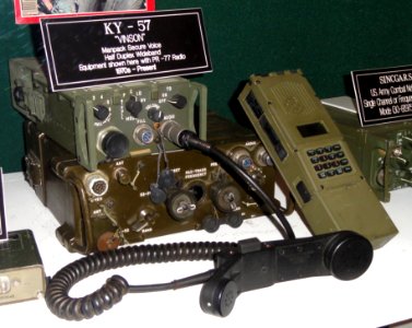 KY-57 VINSON manpack with PR-77 radio - National Cryptologic Museum - DSC08031