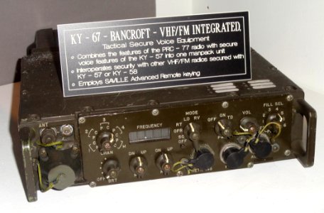 KY-67 BANCROFT tactical secure voice equipment for VHF-FM - National Cryptologic Museum - DSC07994