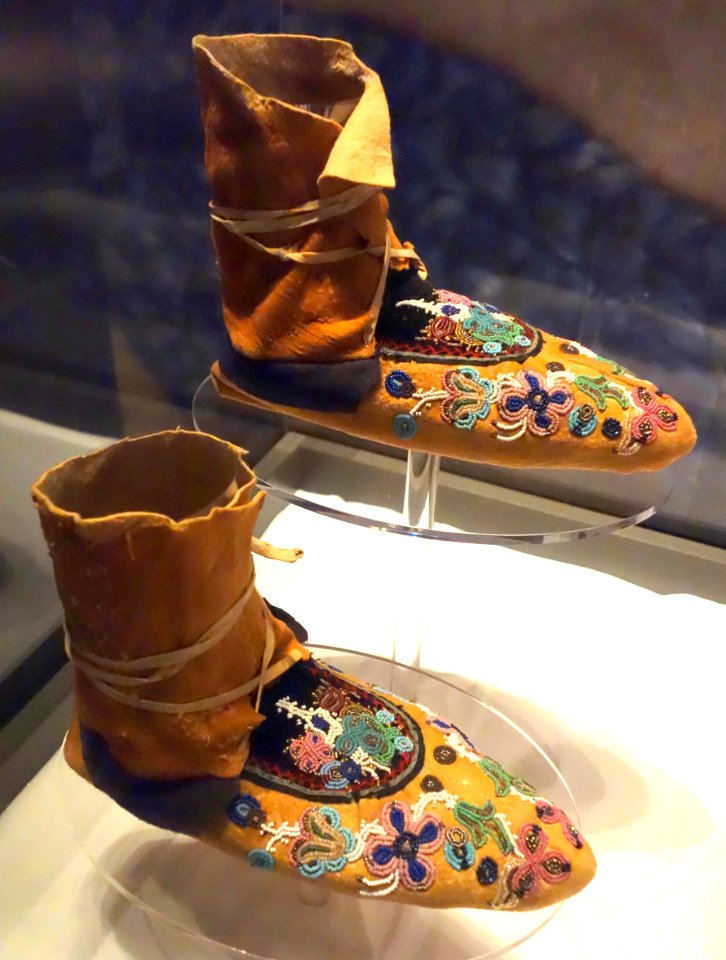 Kutchin (possibly) moccasins, 19th century - Bata Shoe Museum - DSC00679