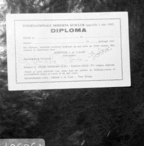 Kusleraar Tom Zwaag , diploma cursus kussen, Bestanddeelnr 919-8507