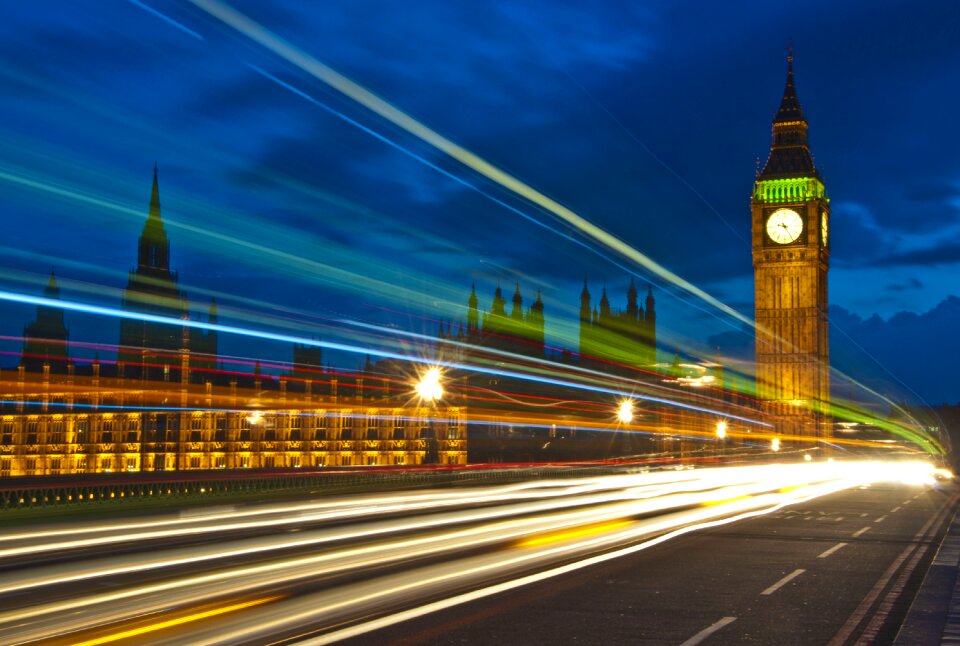 Long exposure night photography city