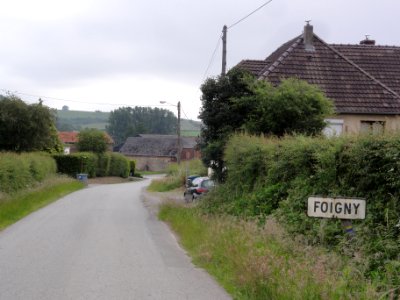La Bouteille (Aisne) city limit sign Foigny
