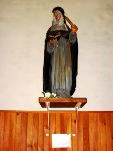 La Ferrière-sur-Risle (Eure, Fr) église Saint-Georges, statue Sainte Catherine de Sienne
