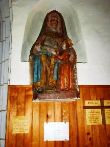 La Ferrière-sur-Risle (Eure, Fr) église Saint-Georges, statue Sainte Anne avec Marie