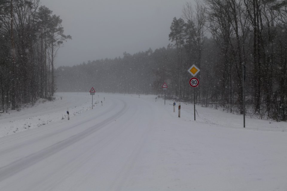 L88 north of Beelitz-Heilstätten with snow 2021-02-07 02