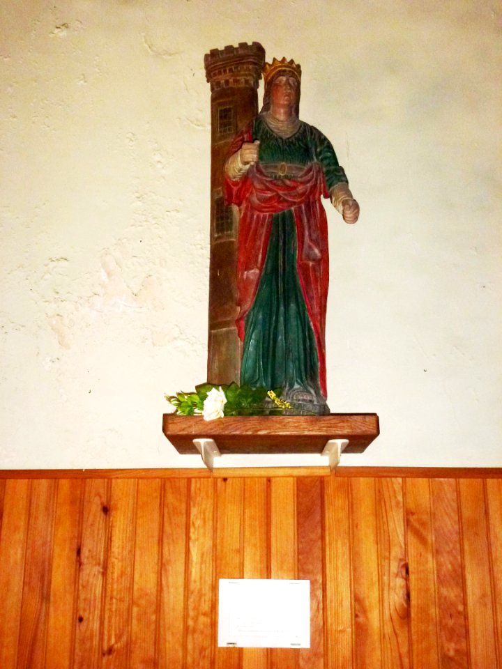 La Ferrière-sur-Risle (Eure, Fr) église Saint-Georges, statue Sainte Barbe