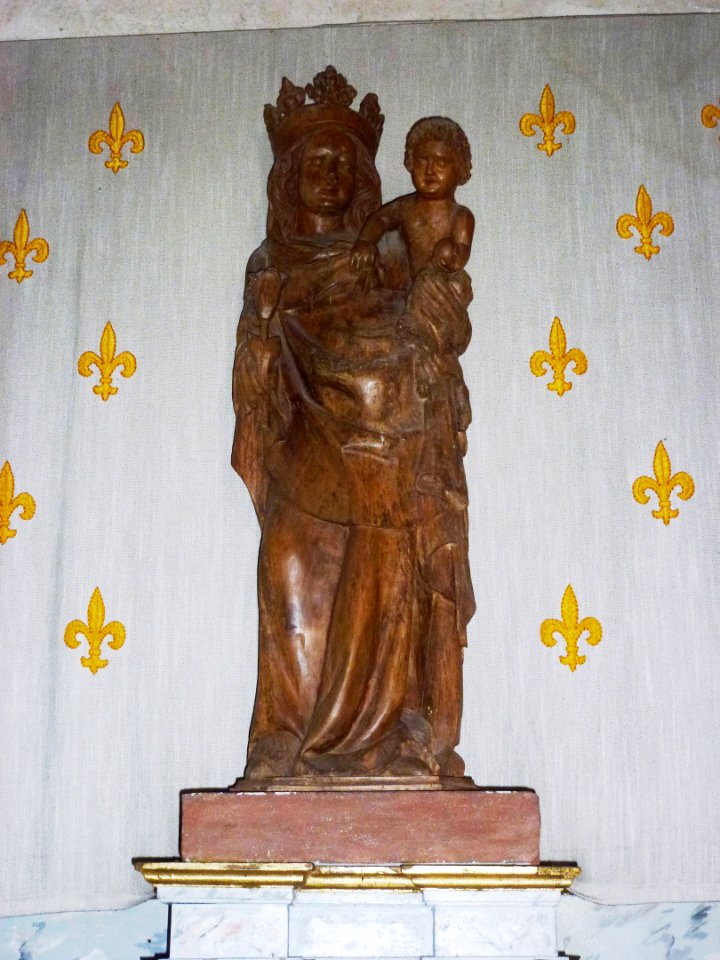 La Ferrière-sur-Risle (Eure, Fr) église Saint-Georges, statue Vierge et Enfant