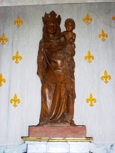 La Ferrière-sur-Risle (Eure, Fr) église Saint-Georges, statue Vierge et Enfant