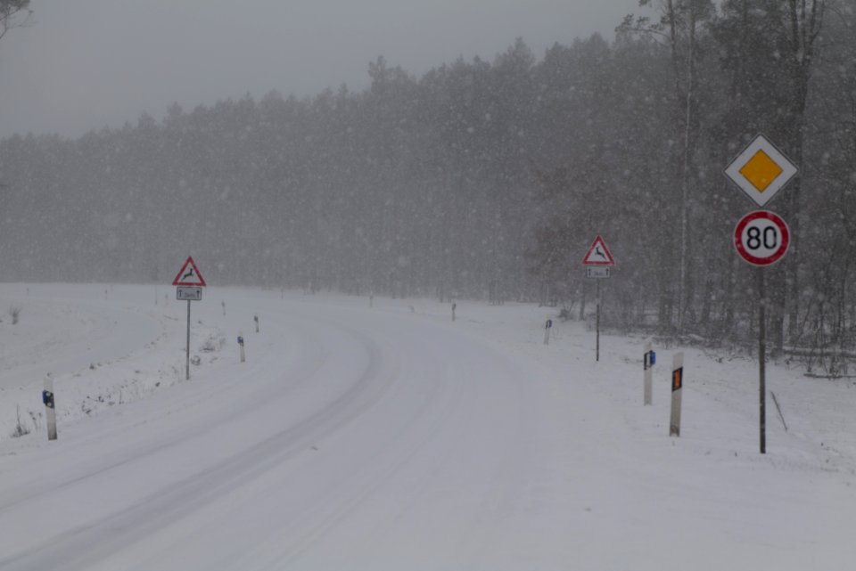 L88 north of Beelitz-Heilstätten with snow 2021-02-07 03