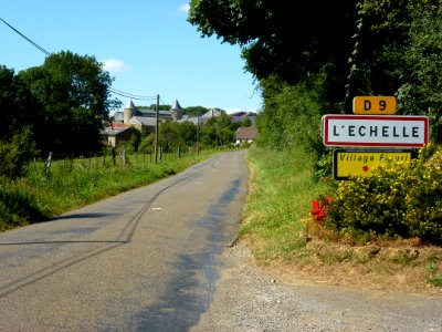 L'Échelle (Ardennes) city limit sign