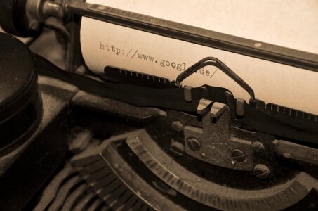 Typewriter retro sepia photo