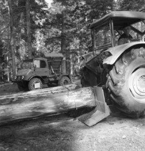 Landbouwmachines, werktuigen, bosbewerking, auto's, boomstammen, sleepwerkzaamhe, Bestanddeelnr 253-5106