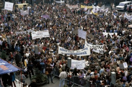 Landelijke vrouwenstakingsdag ( Den Haag ) overzicht van de demonstratie op het, Bestanddeelnr 253-8500