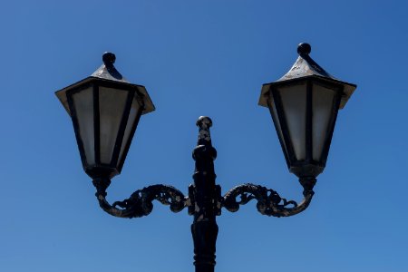 Lamp post lanterns Karystos Euboea Greece photo