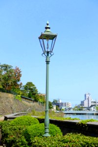 Lamp post beside the Asano River - Kanazawa, Japan - DSC00830